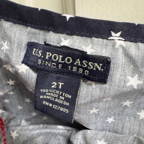 US Polo Assn 2T Girls Red White and Blue Star 4th of July Cami Tank Top Blouse - Picture 6 of 8